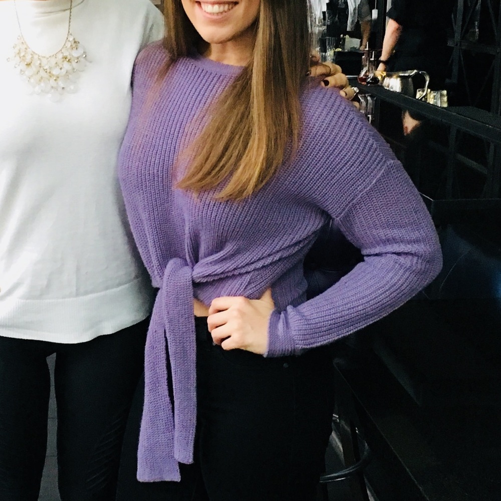 Purple crop sweater